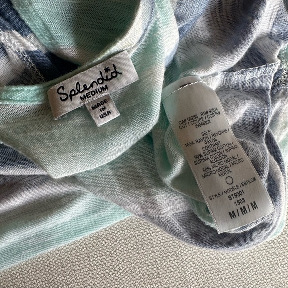 Splendid Blue Striped Surplice Back Tank - Size Medium - Picture 10 of 11
